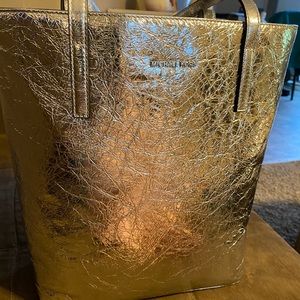 NWT Michael Kors silver Emry tote/crossbody.